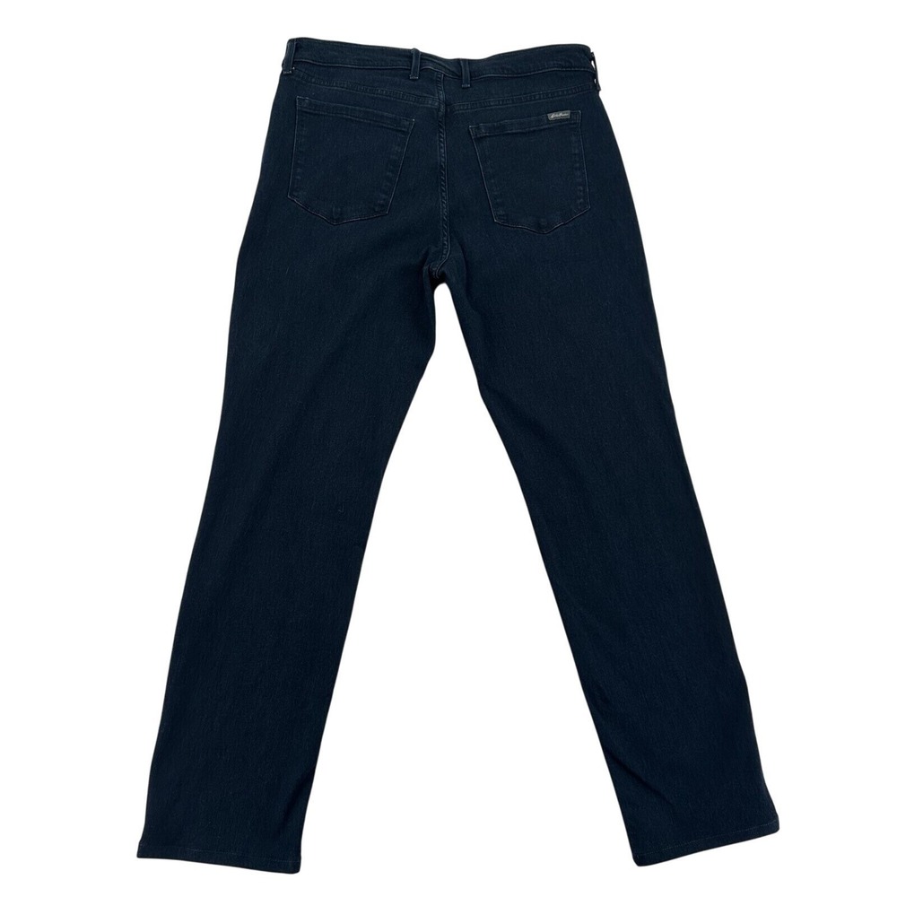 Eddie Bauer Womens 16 Slightly Curvy High Rise Slim Straight Jeans Dark Indigo